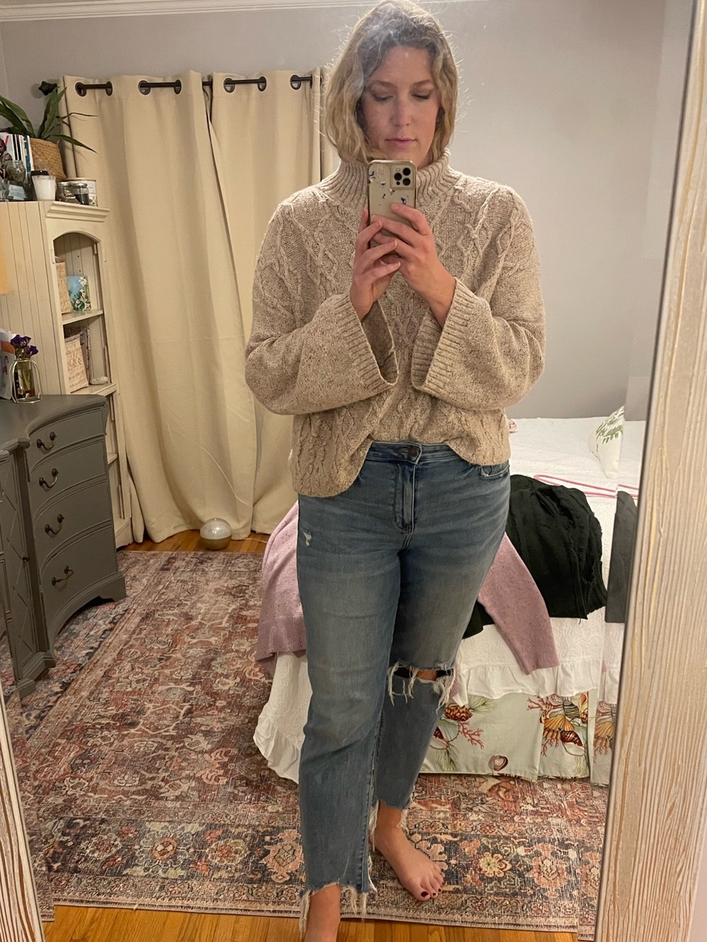 Cozy Cable Knit Sweater - Tan